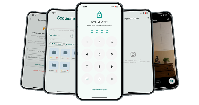 Sequester app screens on mobile phones